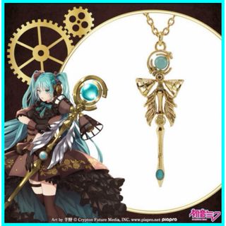 初音ミク アマゾナイト 天然石 ペンダント ネックレス パワーストーン(キャラクターグッズ)