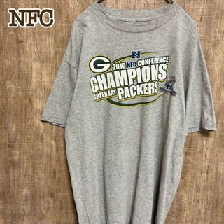 NFC グリーンベイパッカーズ　Tシャツ　グレー　チームロゴ(Tシャツ/カットソー(半袖/袖なし))