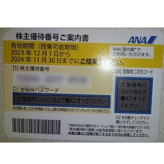 エーエヌエー(ゼンニッポンクウユ)(ANA(全日本空輸))の全日空国内線搭乗優待券 1枚 + 優待サービス券 1冊(航空券)