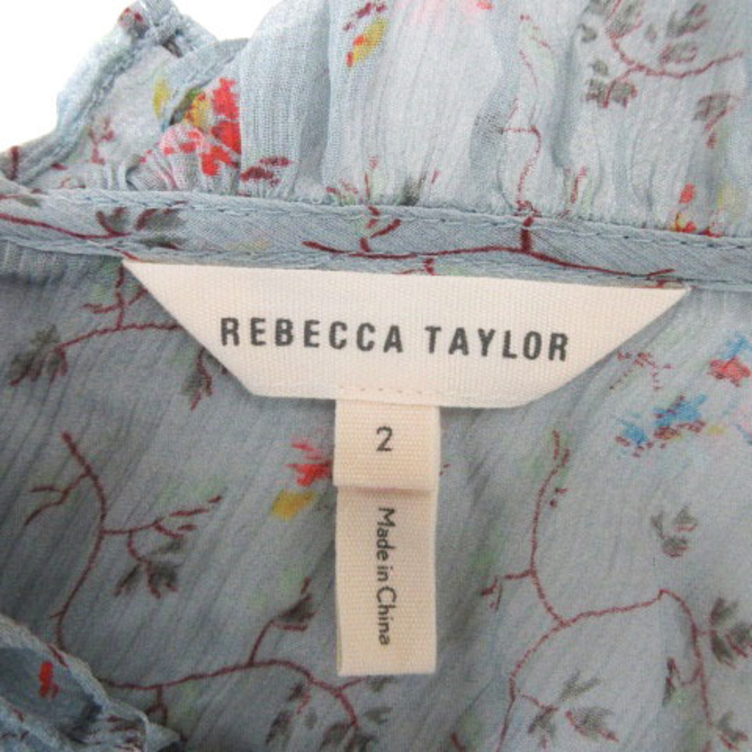 Rebecca Taylor(レベッカテイラー)のレベッカテイラー ワンピース 花柄 ノースリーブ フリル ライトブルー レディースのワンピース(その他)の商品写真