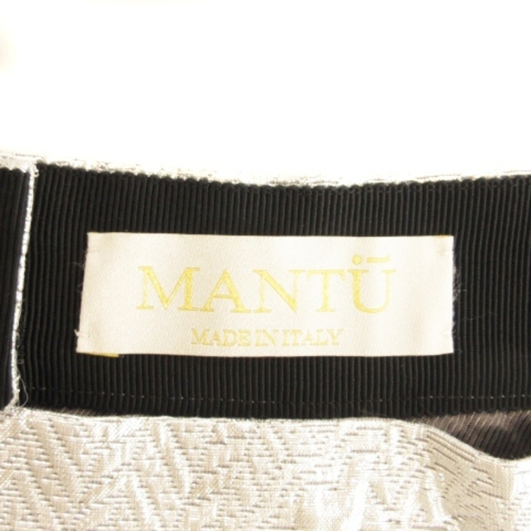 other(アザー)のマントゥ MANTU スカート ひざ丈 総柄 イタリア製 シルバー 40 ■RF レディースのスカート(ひざ丈スカート)の商品写真