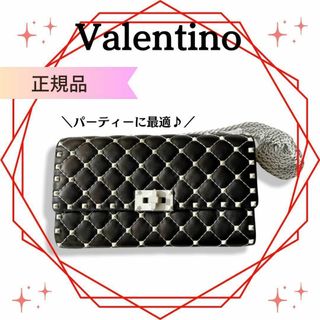 ヴァレンティノ(VALENTINO)のヴァレンティノ ロックスタッズスパイク レザー ショルダーウォレット(ショルダーバッグ)