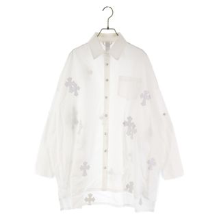 クロムハーツ(Chrome Hearts)のCHROME HEARTS クロムハーツ Mahal Kita Shirt/マハルキタシャツ クロスパッチ付きオーバーサイズ長袖シャツ ホワイト(シャツ)