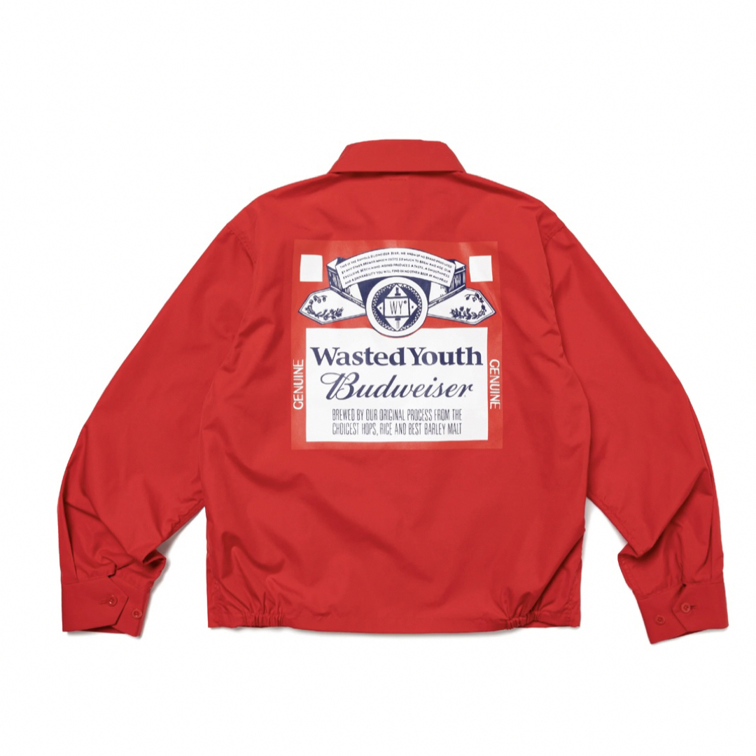 信用第一、品質第一】 wasted youth Drizzler Jacket レッド -ブルゾン