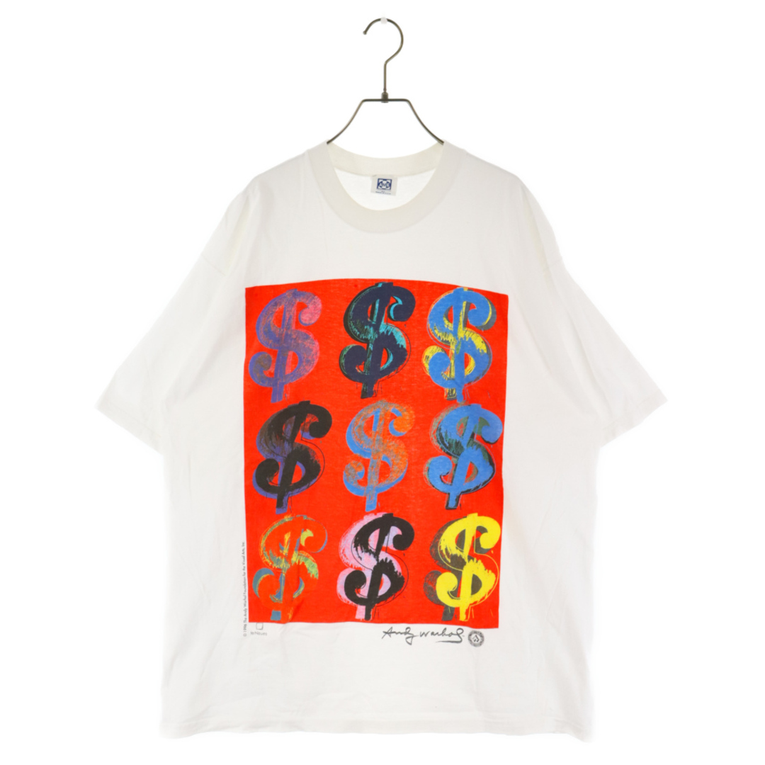 VINTAGE ヴィンテージ 90s VINTAGE ANDY WARHOL Dollar Sign アンディ・ウォーホル アートプリント 半袖Tシャツ ホワイト