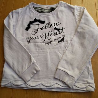 Mezzo piano メゾピアノ　トレーナー　Lサイズ　１6０㎝　薄紫　リボン(Tシャツ/カットソー)