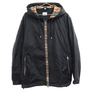 バーバリー(BURBERRY)のBURBERRY バーバリー 20SS ノバチェック ナイロン フーテッド ジップアップ ジャケット ブルゾン ブラック 8026630(フライトジャケット)