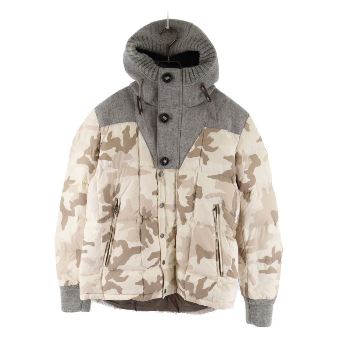 MONCLER - MONCLER モンクレール BEAUMONT バーモント ウール切替カモフラージュ ダウンジャケット オフホワイト/グレー 32091419198554954