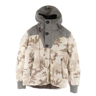 モンクレール(MONCLER)のMONCLER モンクレール BEAUMONT バーモント ウール切替カモフラージュ ダウンジャケット オフホワイト/グレー 32091419198554954(ダウンジャケット)