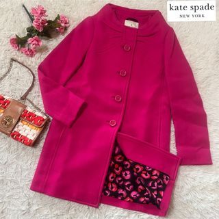 ケイトスペードニューヨーク(kate spade new york)の【SALE】ケイトスペード   定価7万円　コート　ピンク　リボン　石原さとみ(ロングコート)