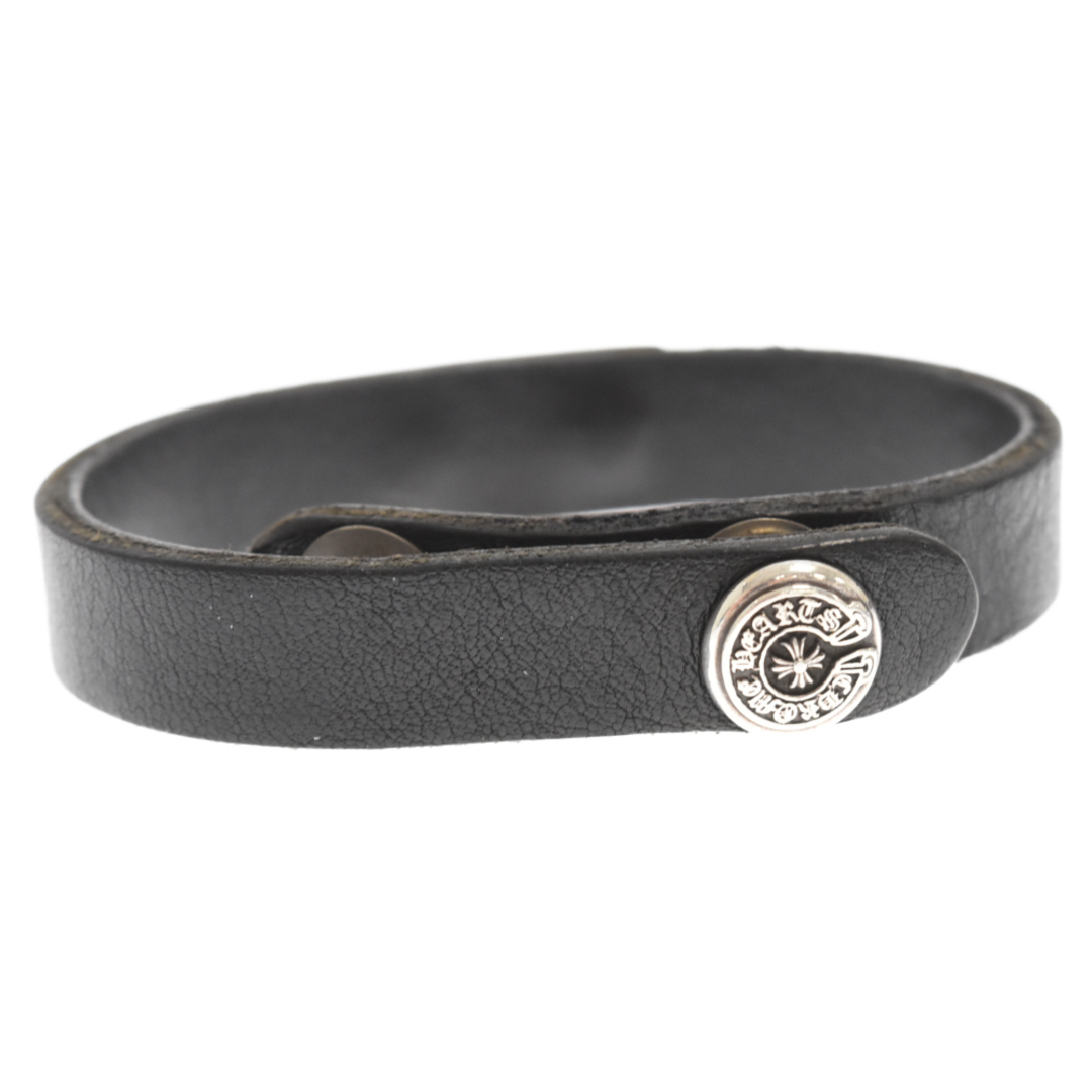 Chrome Hearts(クロムハーツ)のCHROME HEARTS クロムハーツ BRCLT CUFF PLATE ダガープレート レザーカフ ブレスレット ブラック メンズのアクセサリー(ブレスレット)の商品写真