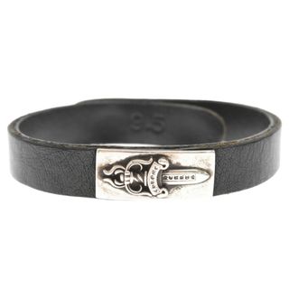 クロムハーツ(Chrome Hearts)のCHROME HEARTS クロムハーツ BRCLT CUFF PLATE ダガープレート レザーカフ ブレスレット ブラック(ブレスレット)