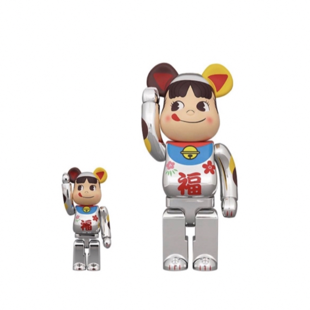 21500円 BE@RBRICK 招き猫 福 100%u0026400% ペコちゃん 銀メッキ boldn.co