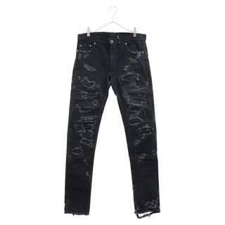 クリスチャンダダ(CHRISTIAN DADA)のCHRISTIAN DADA クリスチャンダダ 15AW CLASSIC FULL DAMAGED SKINNY JEANS ダメージリペア加工 クラシック スキニーデニムパンツ ブラック CD-15W-CL16(デニム/ジーンズ)