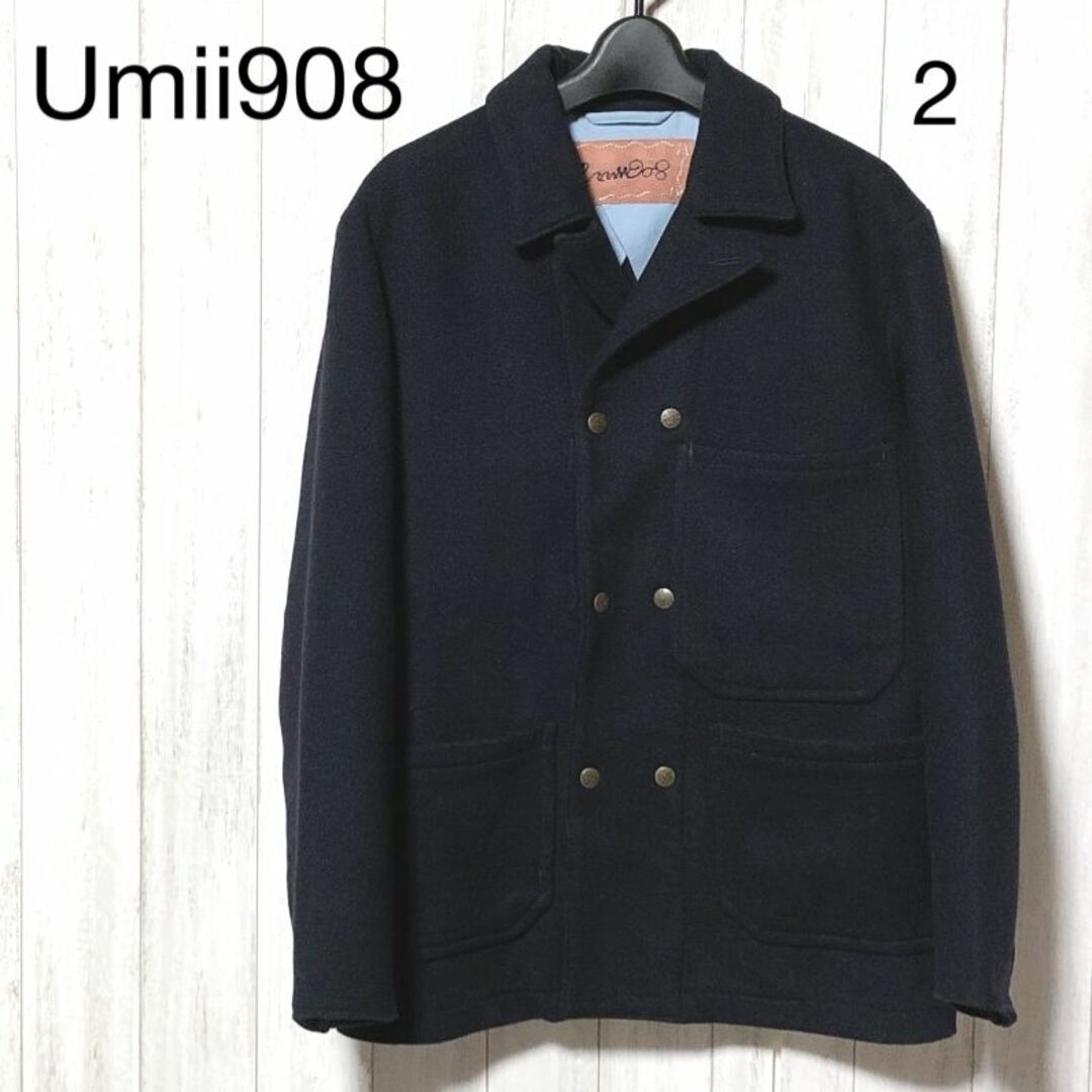 Umii908 メルトンコート/45R ウミ908 カシミヤ混 スナップボタン