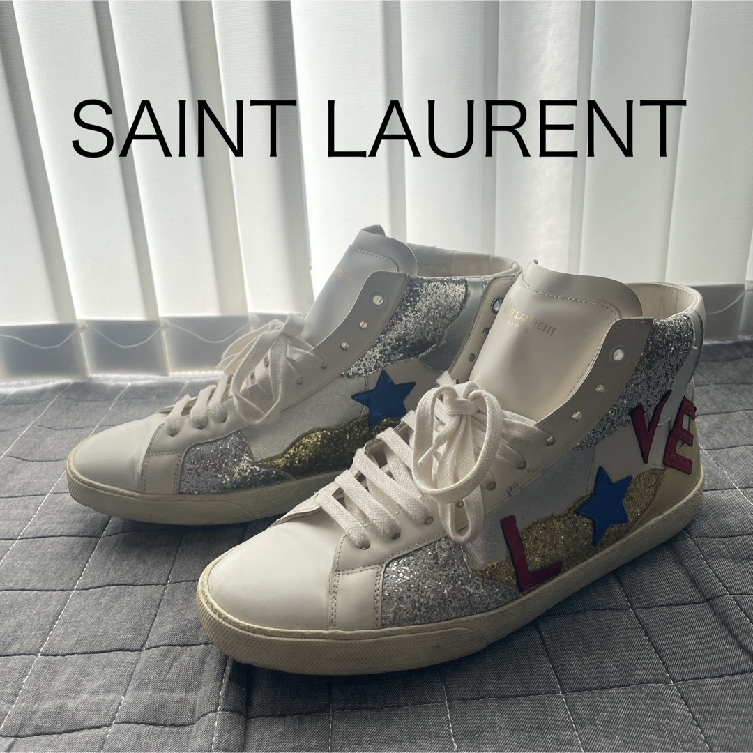 Saint Laurent(サンローラン)のSAINT LAURENT サンローランパリ レザー ハイカットスニーカー ラブ メンズの靴/シューズ(スニーカー)の商品写真