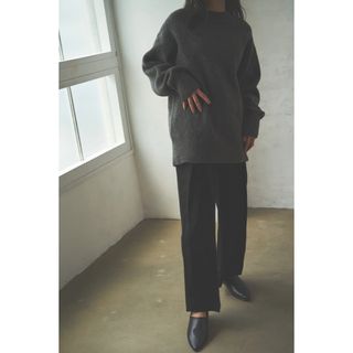 【nairo】ダイヤ柄オーバーサイズニット（CHARCOAL GRAY）(ニット/セーター)