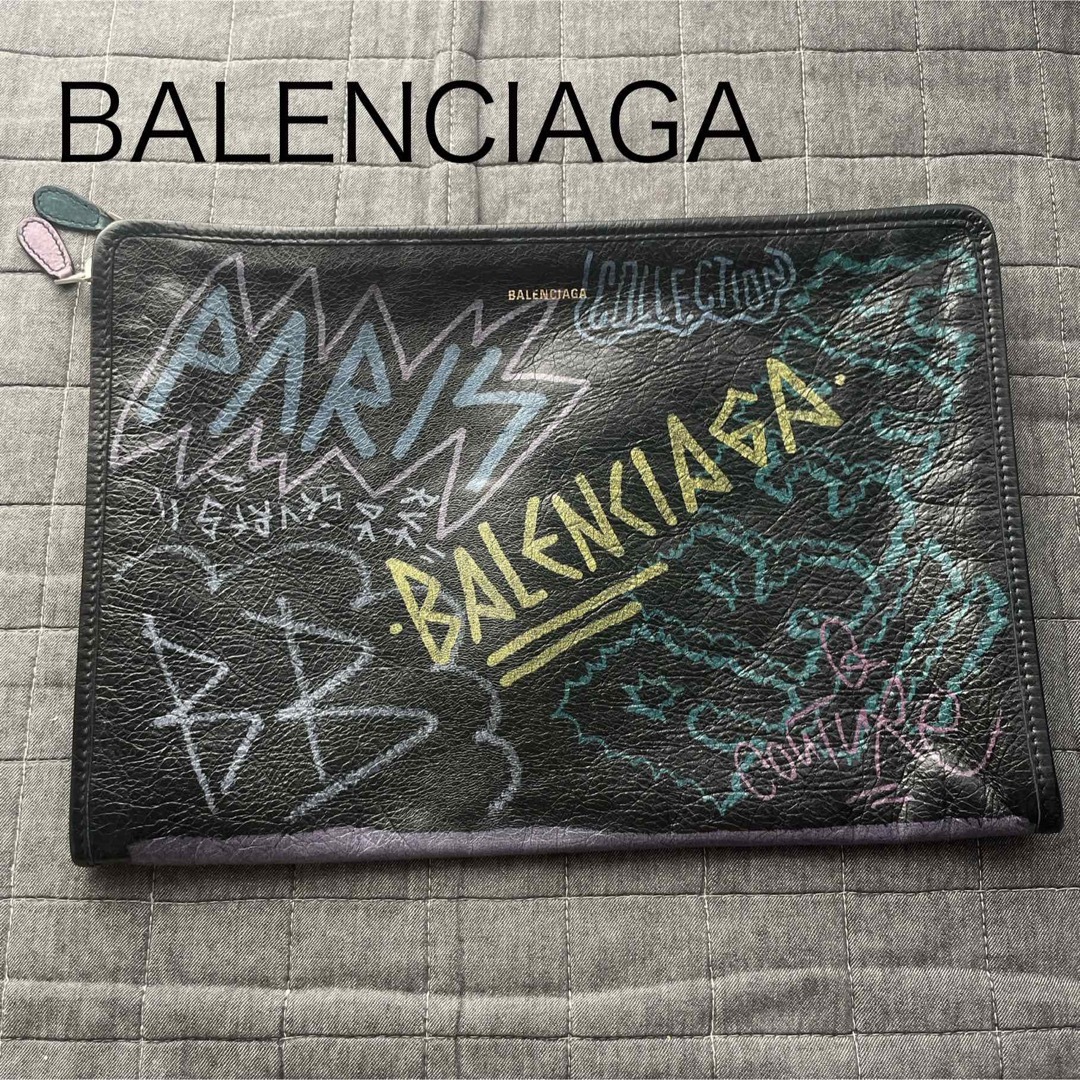 バレンシアガ BALENCIAGA クラッチバッグ
 グラフィティ 443658 ブラック