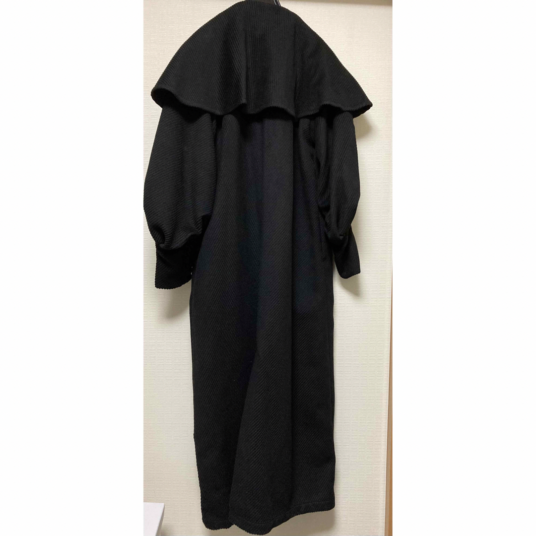 2WAY CAPE PUFF SLEEVE COATブラックS