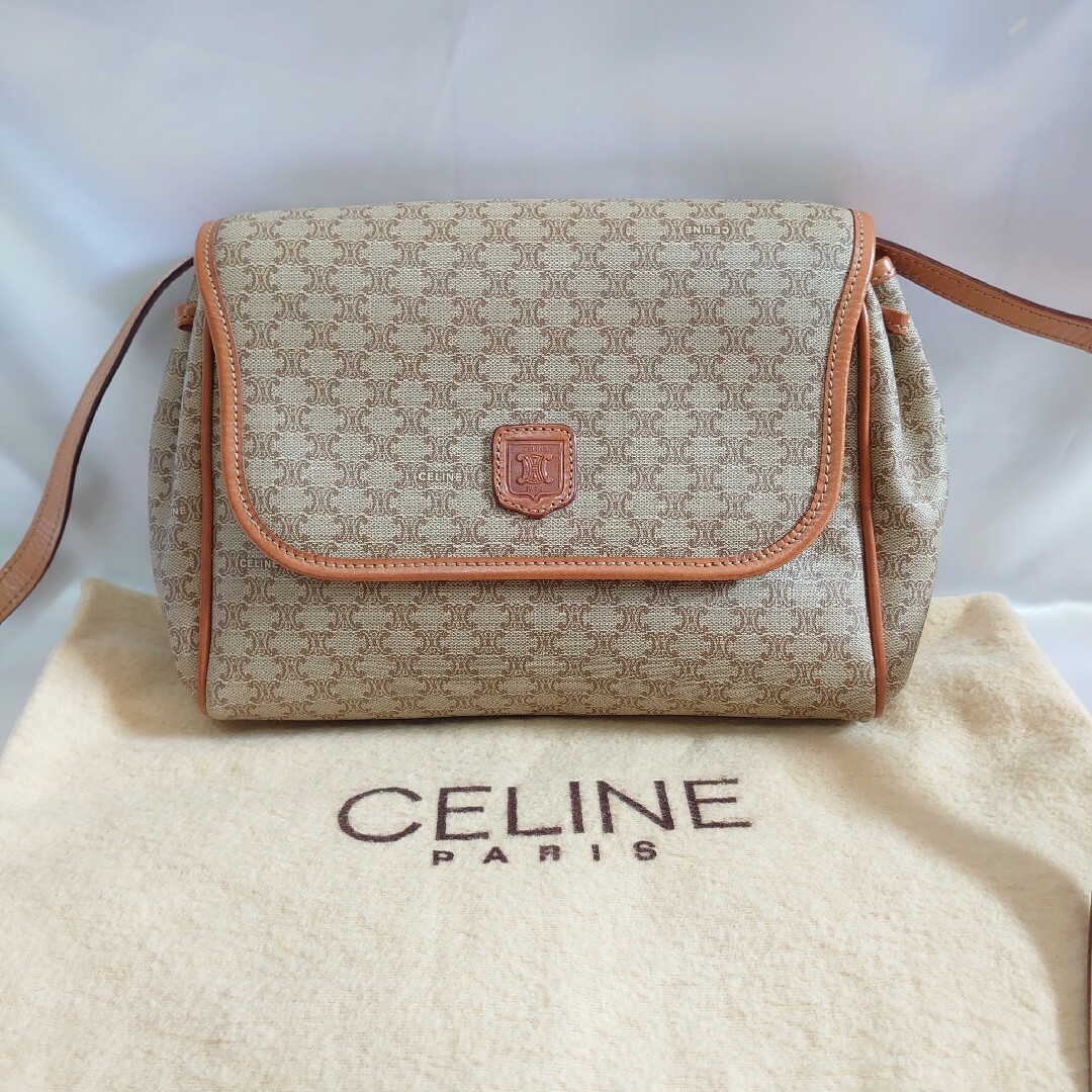 美品 CELINE マカダム柄 ショルダーバッグ ポーチ