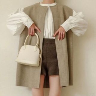 mecherie  wool round long vest(ベスト/ジレ)