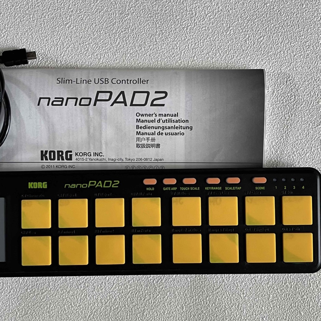 KORG(コルグ)のnanoPAD2-ORGR（Orange Green）説明書　USBケーブル付き 楽器のDTM/DAW(MIDIコントローラー)の商品写真