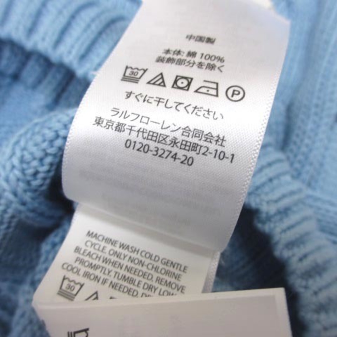 POLO RALPH LAUREN(ポロラルフローレン)のポロ バイ ラルフローレン ニット セーター 半袖 ケーブル ブルー 水色系 M レディースのトップス(ニット/セーター)の商品写真
