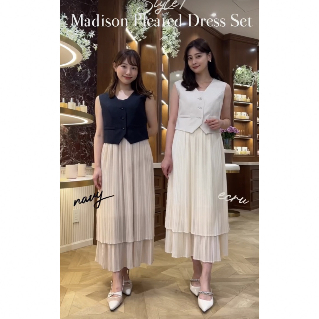 ♡ herlipto ♡ Madison Pleated Dress Set M