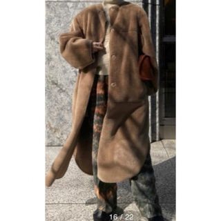 アメリヴィンテージ(Ameri VINTAGE)のMANY WAY USEFUL BOA COATベージュS(ロングコート)