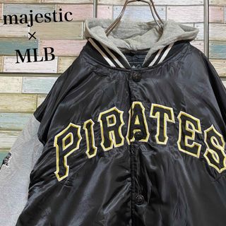 マジェスティック(Majestic)のマジェスティック×MLB ピッツバーグパイレーツ　スタジャンブルゾン　フーディ(スタジャン)