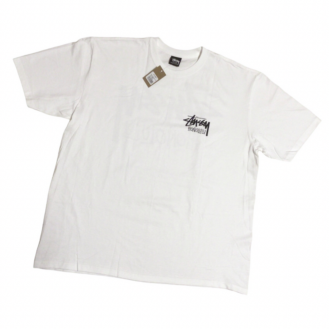 STUSSY STOCK HONOLULU TEE “WHITE” XLサイズ STUSSY STOCK HONOLULU TEE “WHITE” XLサイズ