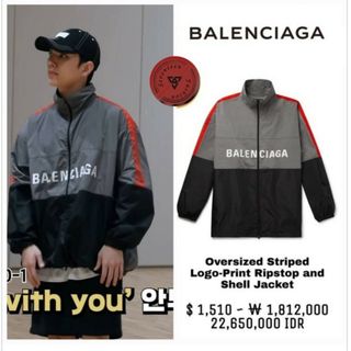 バレンシアガ(Balenciaga)のBALENCIAGA バレンシアガ ジップアップ ロゴナイロンジャケット(ナイロンジャケット)