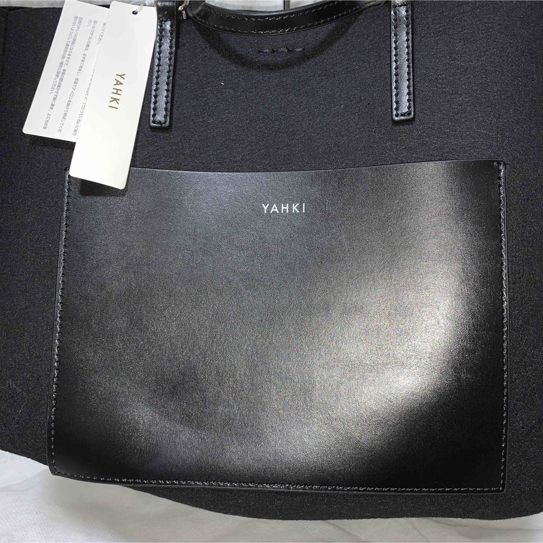 YAHKI(ヤーキ)の新品未使用YAHKI ヤーキ フェルトレザートートバッグ 2way ハンドバッグ レディースのバッグ(トートバッグ)の商品写真