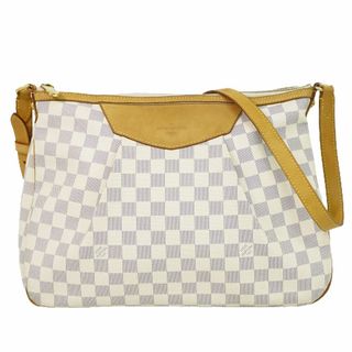 ルイヴィトン(LOUIS VUITTON)の本物 ルイヴィトン LOUIS VUITTON LV シラクーサ MM ダミエ アズール ショルダーバッグ ポシェット ホワイト N41112 Siracusa ビトン バッグ 中古(ショルダーバッグ)