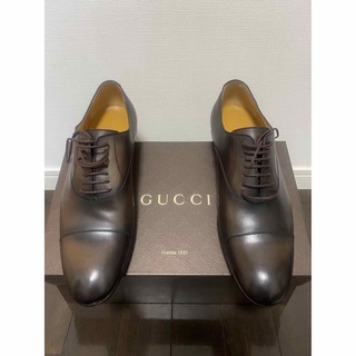 グッチ(Gucci)のGUCCI 革靴　ブラウン ストレートチップ　イタリアの現地GUCCIで購入(ドレス/ビジネス)