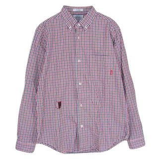 ダブルタップス(W)taps)のWTAPS ダブルタップス 長袖シャツ 10SS 101SPDT-SHM02 LOOP L/S SHIRTS チェック ボタンダウン シャツ  レッド系 ホワイト系 ネイビー系 M【中古】(シャツ)