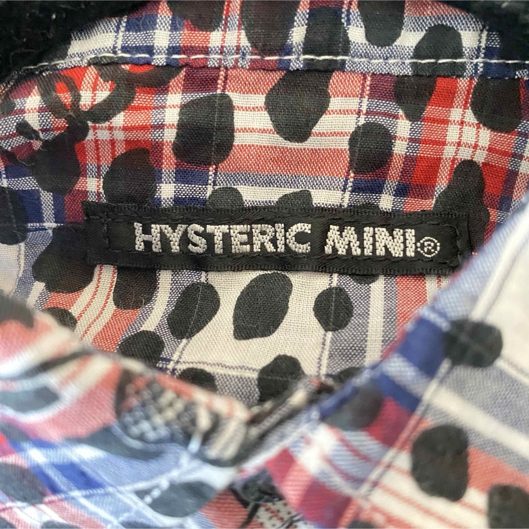 HYSTERIC MINI(ヒステリックミニ)の130 ヒスミニ🌈フリル の柄シャツ ダルメシアン柄 チェック柄  キッズ/ベビー/マタニティのキッズ服女の子用(90cm~)(ブラウス)の商品写真