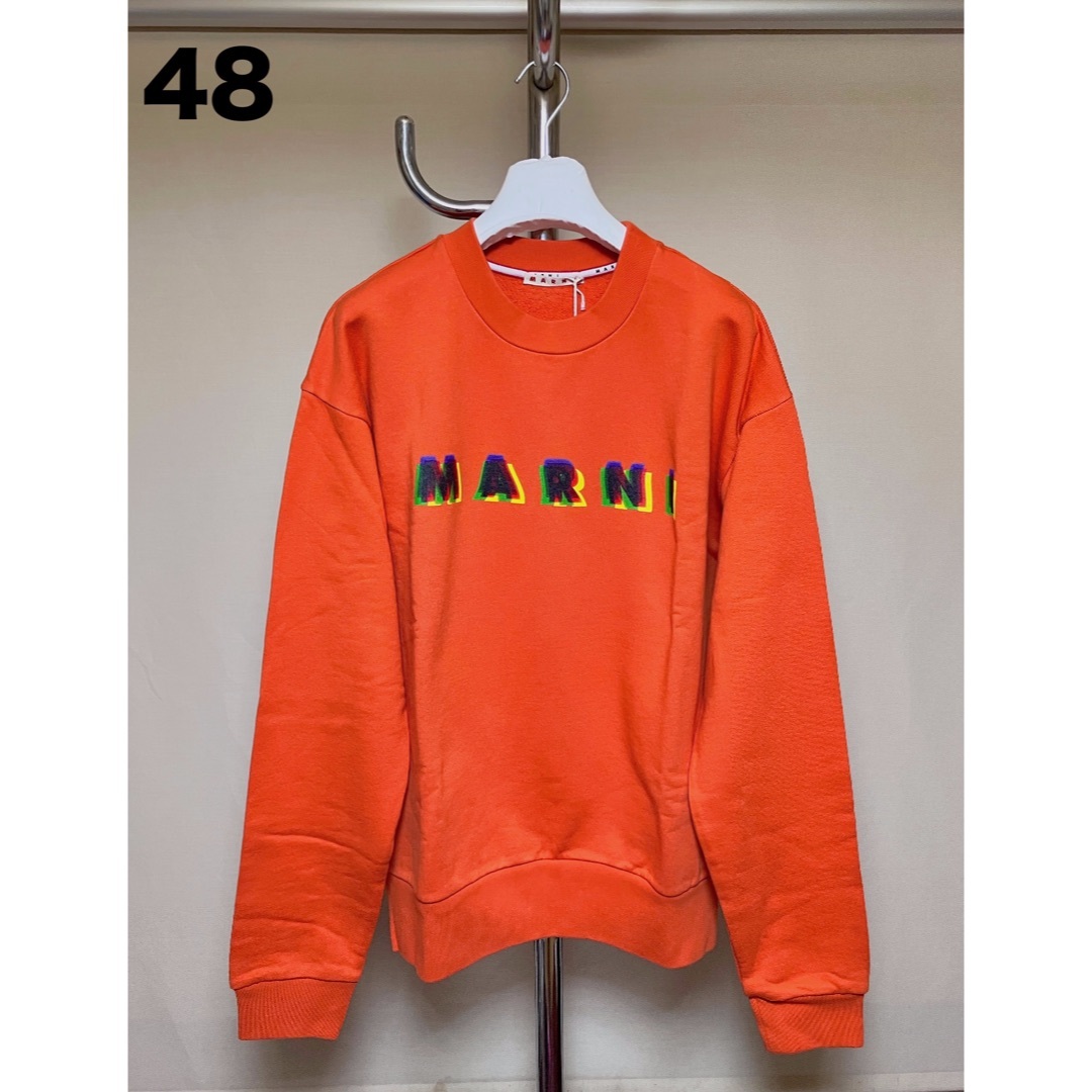 MARNI - 新品 48 23ss MARNI ロゴスウェット オレンジ 5513の MARNI - 新品 48 23ss MARNI ロゴスウェット オレンジ 5513の