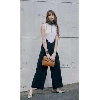 アメリヴィンテージ(Ameri VINTAGE)のAmeri vintage アメリ サロペット サスペンダーパンツ ベージュ(サロペット/オーバーオール)