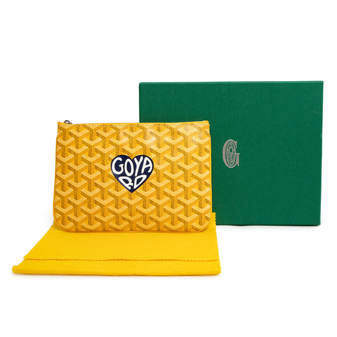 【GOYARD・美品】ゴヤール セナ MM クラッチ ヘリンボーン ネイビー