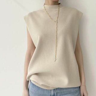 ドゥーズィエムクラス(DEUXIEME CLASSE)の完売品✨ドゥーズィエムクラス　ハイネックノースリーブニット(ニット/セーター)