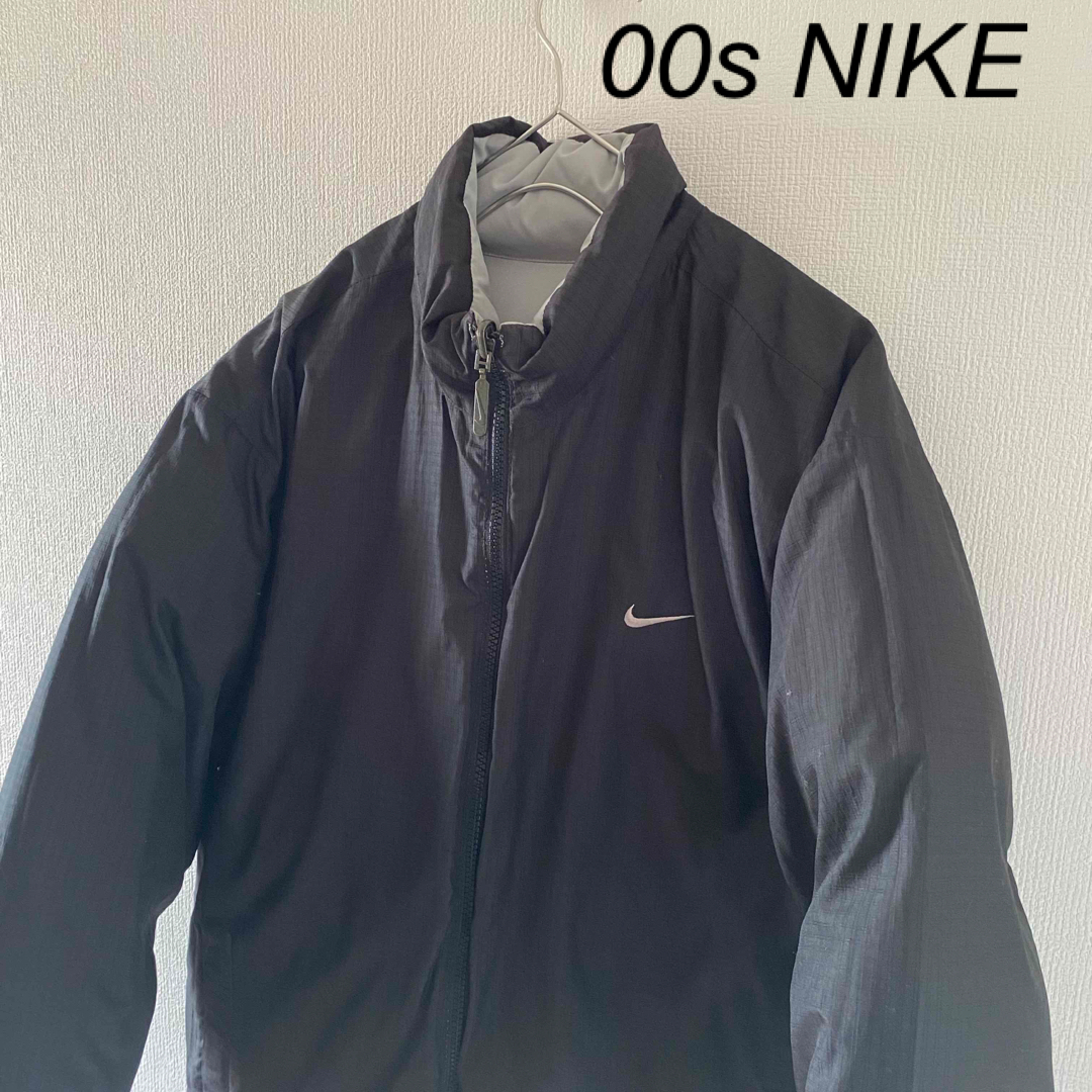 00'sNIKEナイキダウンジャケットアウターリバーシブルブラック黒グレー灰mNIKEの00