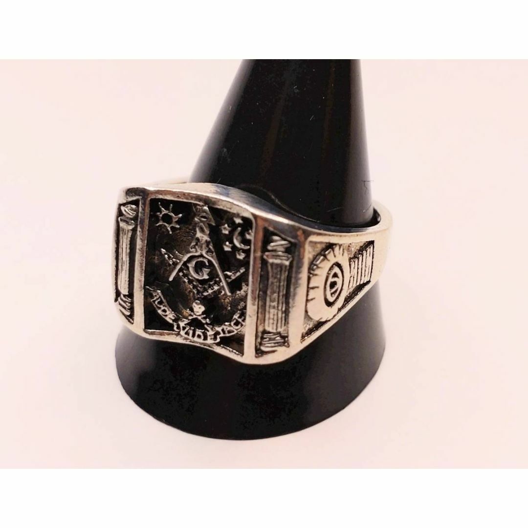 【２８号】秘密結社　リング　指輪　フリーメイソン　イルミナティー　ミニコンパス メンズのアクセサリー(リング(指輪))の商品写真