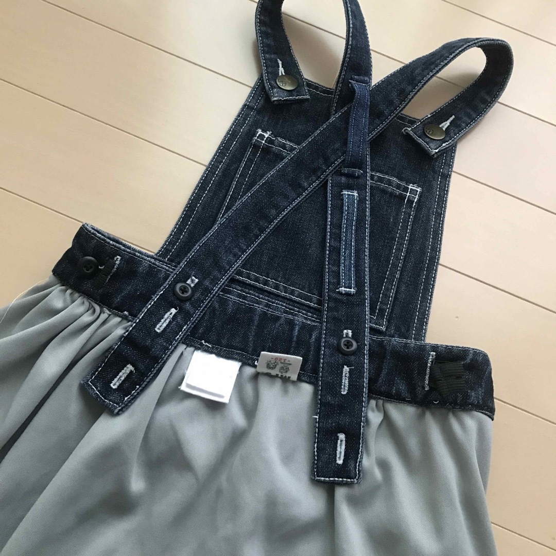 MPS(エムピーエス)のエムピーエス　デニム　ワンピース　オーバースカート　120 キッズ/ベビー/マタニティのキッズ服女の子用(90cm~)(ワンピース)の商品写真