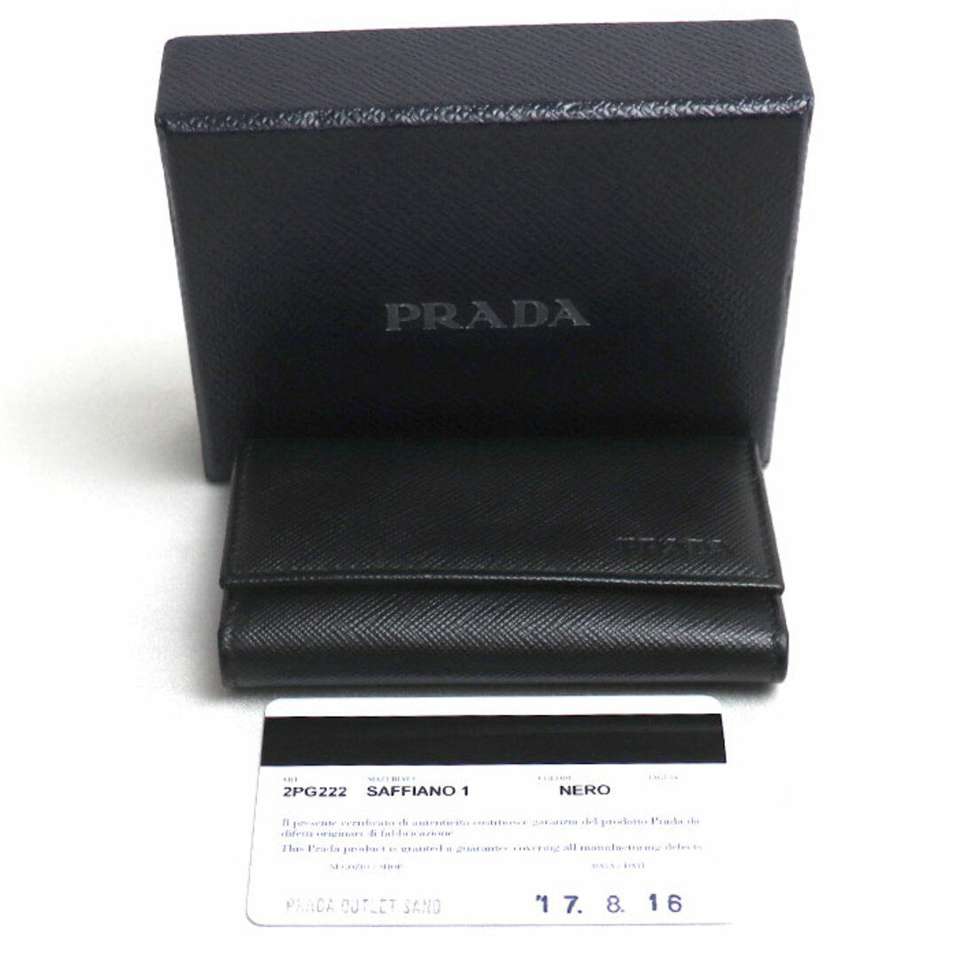 PRADA 6連 キーケース サフィアーノレザー ブラック 2PG222
