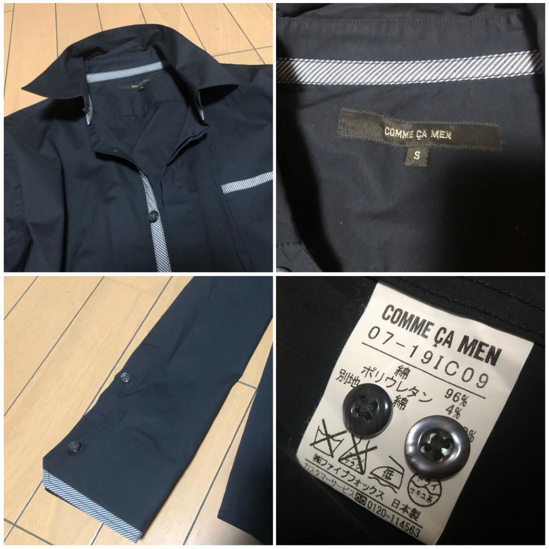 COMME CA MEN(コムサメン)のCOMME CA MEN  ブラック　シャツ　ブラウス　黒　配色　バイカラー　白 メンズのトップス(シャツ)の商品写真