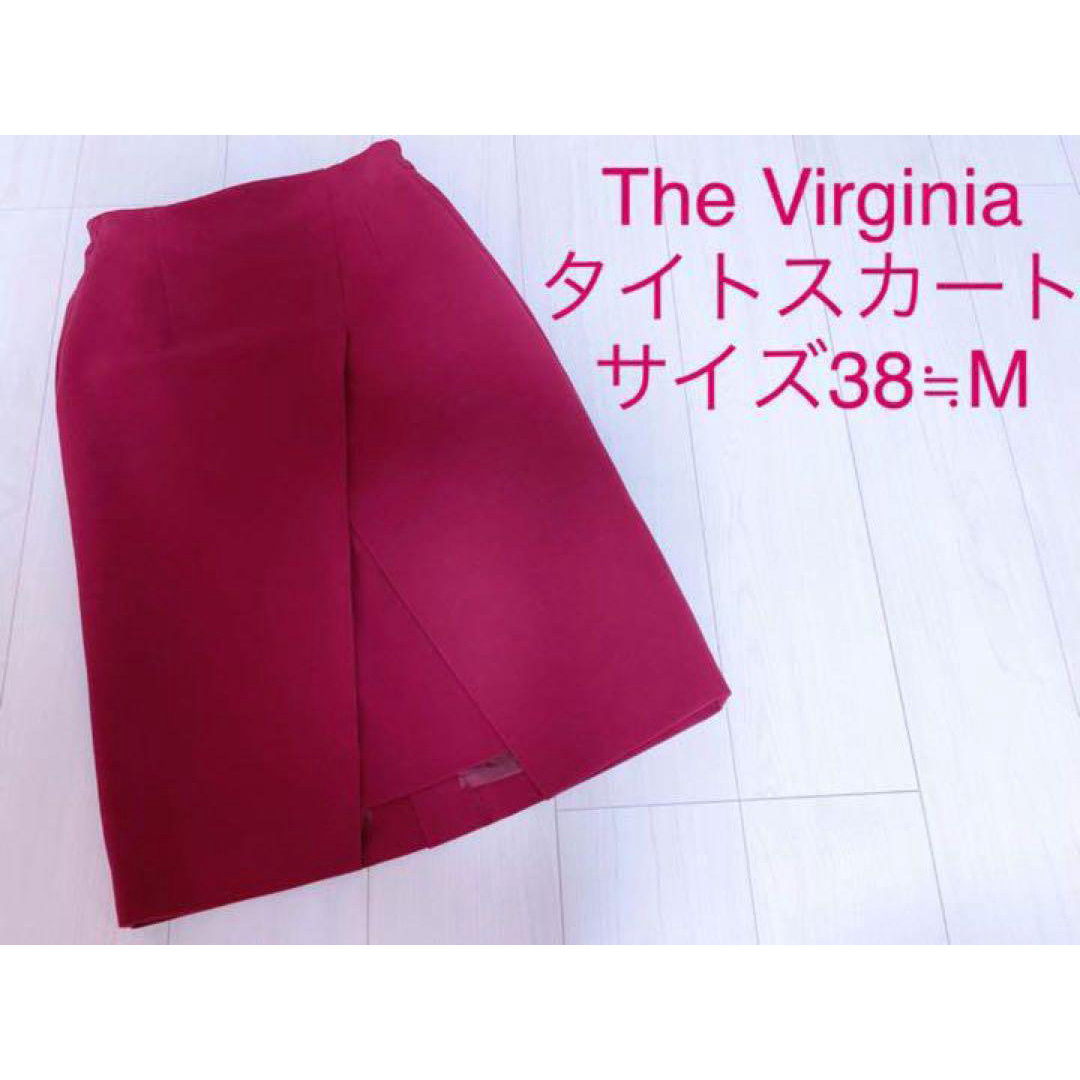 The Virgnia(ザヴァージニア)のThe Virginia ザヴァージニア 台形スカート ワインレッド スリット レディースのスカート(ひざ丈スカート)の商品写真