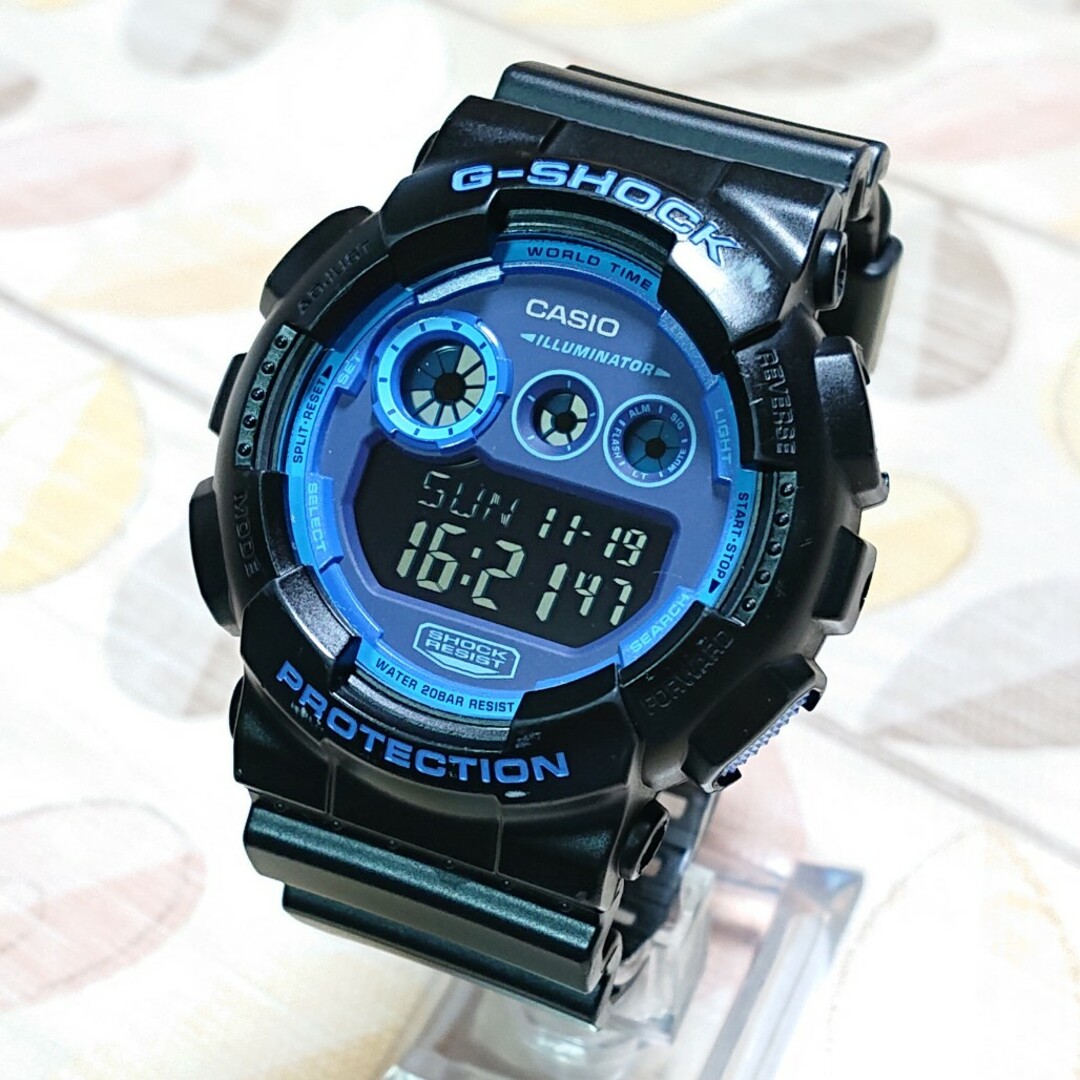 美品【CASIO/G-SHOCK】デジタルQZ メンズ腕時計 GD-120NJF