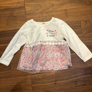 長袖カットソー レース付き 花柄 95cm(Tシャツ/カットソー)