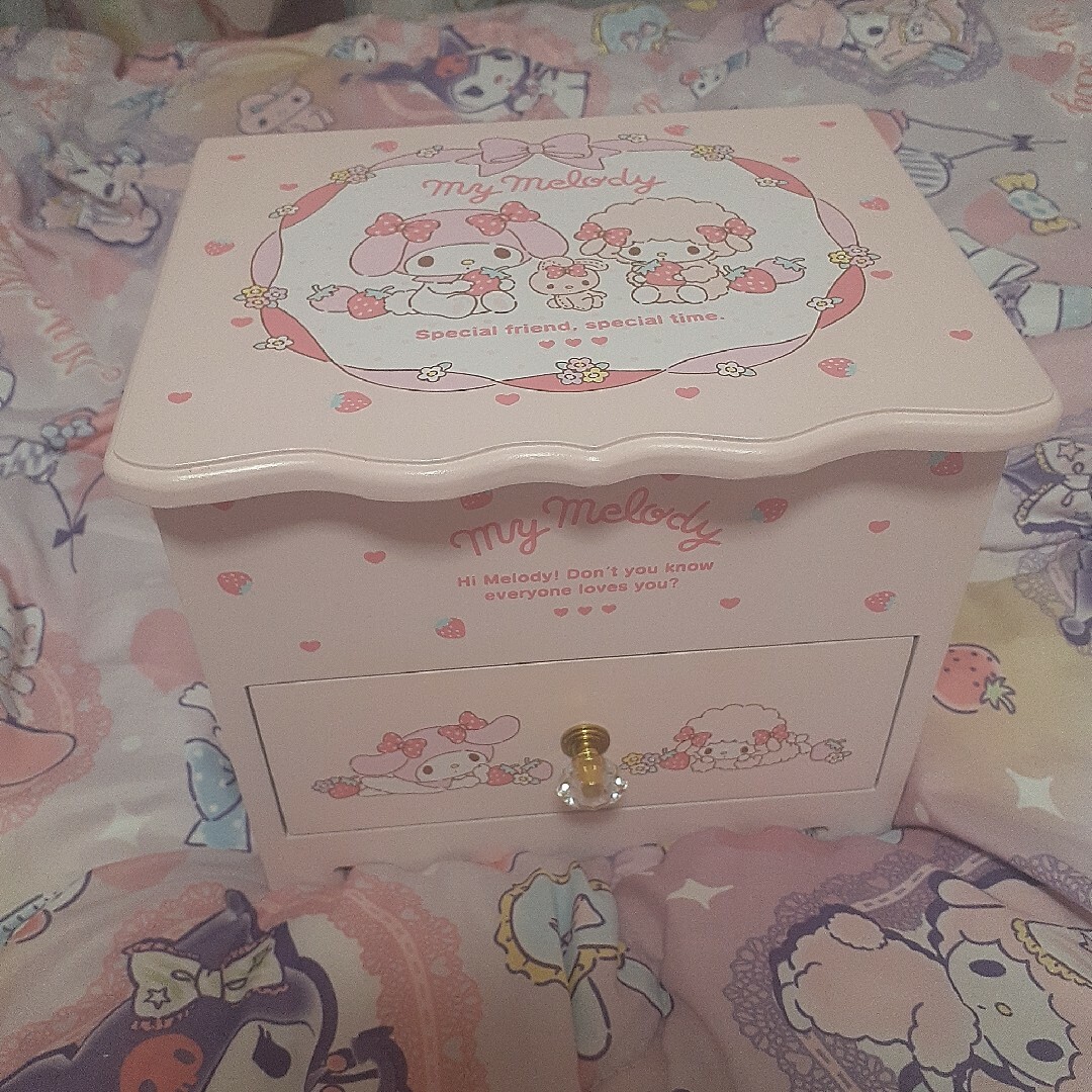 マイメロディ My Melody 木製ドレッサー ピンク いちご ピアノちゃん